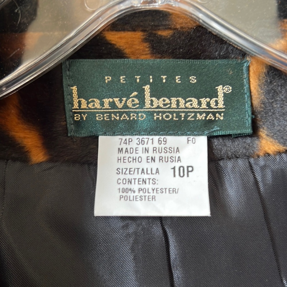 Harvé Benard By Benard Holtzman Leopard Print Faux Fur Jacket Lined 10P - Picture 10 of 13